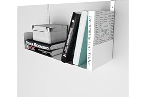 Wallniture Bali Cubicle Organizer, Metal Bookshelf with Buro Hanger Cubicle Hooks, White