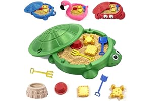 Mini Turtle Sandbox for Desk, Turtle Sandbox with Lid, Mini Zen Garden with Molds Sand Mini Tools Fun Gifts Home Office Decor