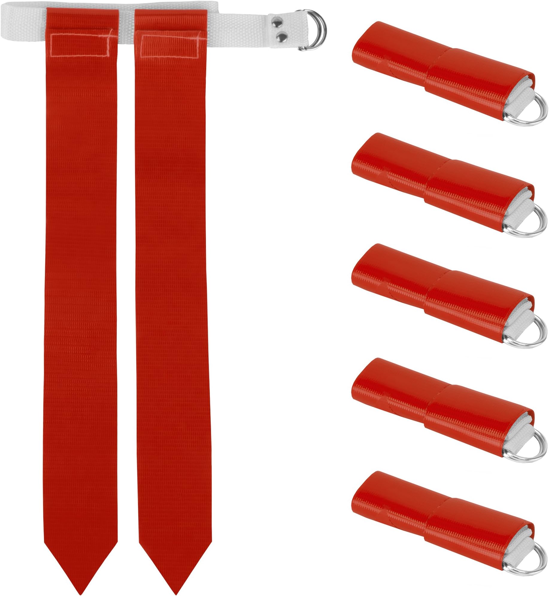 6-Pack Flag Football Team Set - 6 Belts with 12 Flags, Accessories for Flag & Touch Games, Practices, & Training