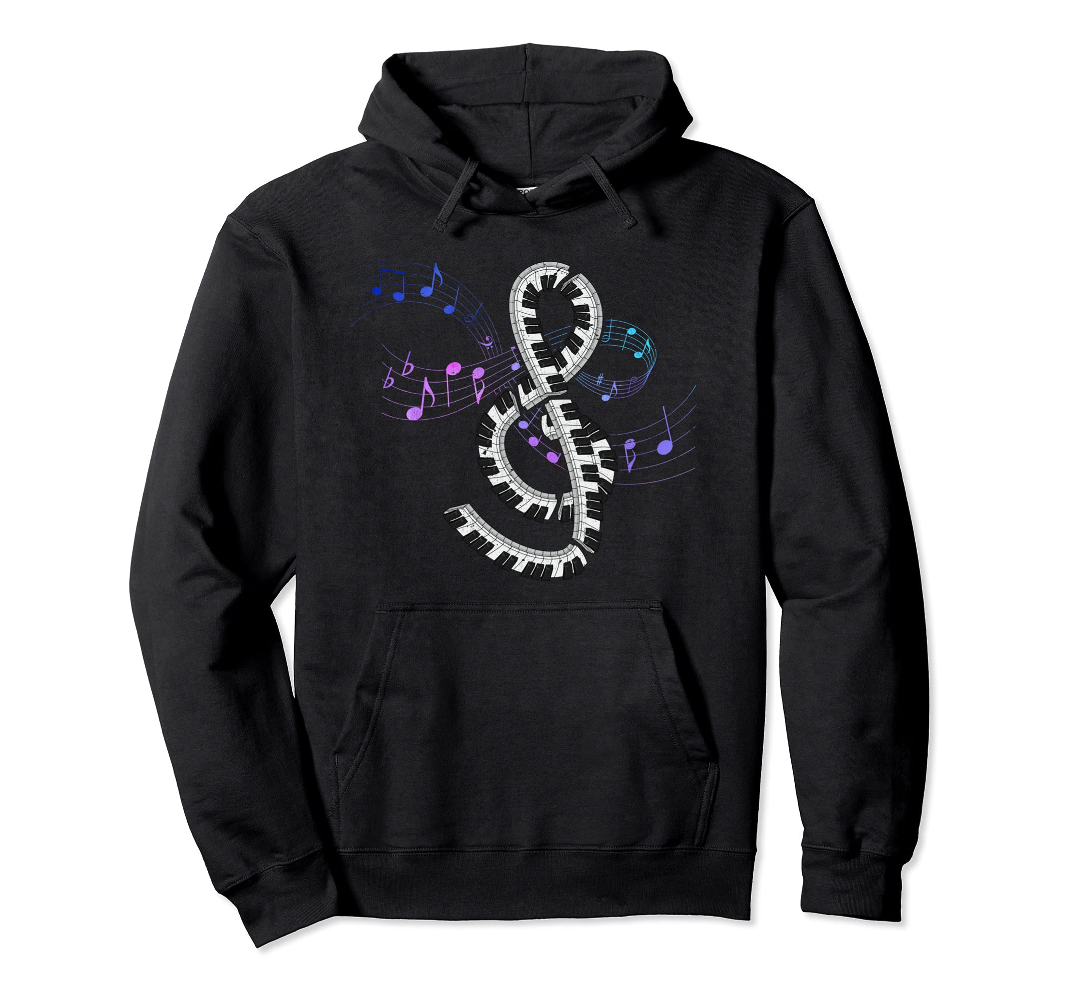 Treble Clef Piano Keyboard Pianist Music Notes Piano Pullover Hoodie