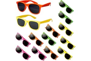 Neliblu Kids Sunglasses Bulk Party Favors 80’s Style Sun Glasses for Beach and Pool Party Favor Bags, Carnival Prizes, Party Favors, Party Toys, Bulk Pack Sunglasses for Kids And Adults (1 Dozen)
