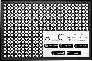 A1 Home Collections New All Purpose Anti Fatigue Versatile Rubber Floor Mat with Drain Holes, Workplace Mat, Restaurant Kitchen Mat, Bar Area Mat, Commercial, Industrial Anti Fatigue Mat 24x36 Inches