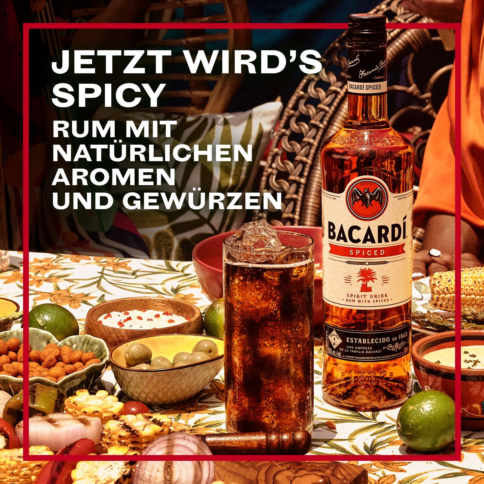 BACARDÍ Spiced, 35% Vol., 70 cl/700 ml, Premium-Spirituose aus fassgereiftem Rum, veredelt mit natürlichen Aromen und Gewürzen 2
