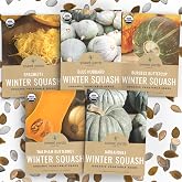 Organic Winter Squash Variety Pack - 5 Individual Packs - 2026 Season - Butternut Squash, Spaghetti Squash, Jarrahdale Pumpkin Squash &amp; More! For Indoor &amp; Outdoor Planting (Non-GMO, Certified Organic)