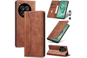 Jasonyu Flip Wallet Case for OnePlus 12,Leather Magnetic Folio Cover with Card Holder,Kickstand - TPU Shockproof Durable Protective Phone Case,Brown