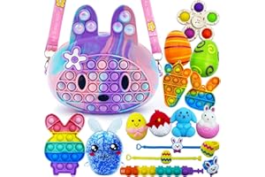 EXUN Easter Basket Stuffers - Pop Easter Basket Bunny Purse Bags Sensory Fidget Toy Pack for Kids Toddlers Teens Girls Boys - Great Easter Gift Set for Easter Hunts and Party Favor