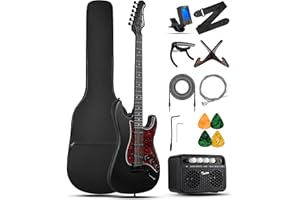 Tostar 39 Inch Full Size Electric Guitar Kit for Beginners and Adults,HSS/HH/P90 Pickup Configuration with Tremolo Bridge, Full Starter Kit Includes 10W Amp, Tuner, Gig Bag, Strap, Stand
