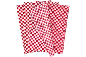 MUNILAIL 100 Sheets Checkered Tissue Paper 14 x 20 Inches Red and White Tissue Paper for Gift Bags Bulk Wrapping Paper Gift Paper Tissue for Birthday Gift Packing Crafts