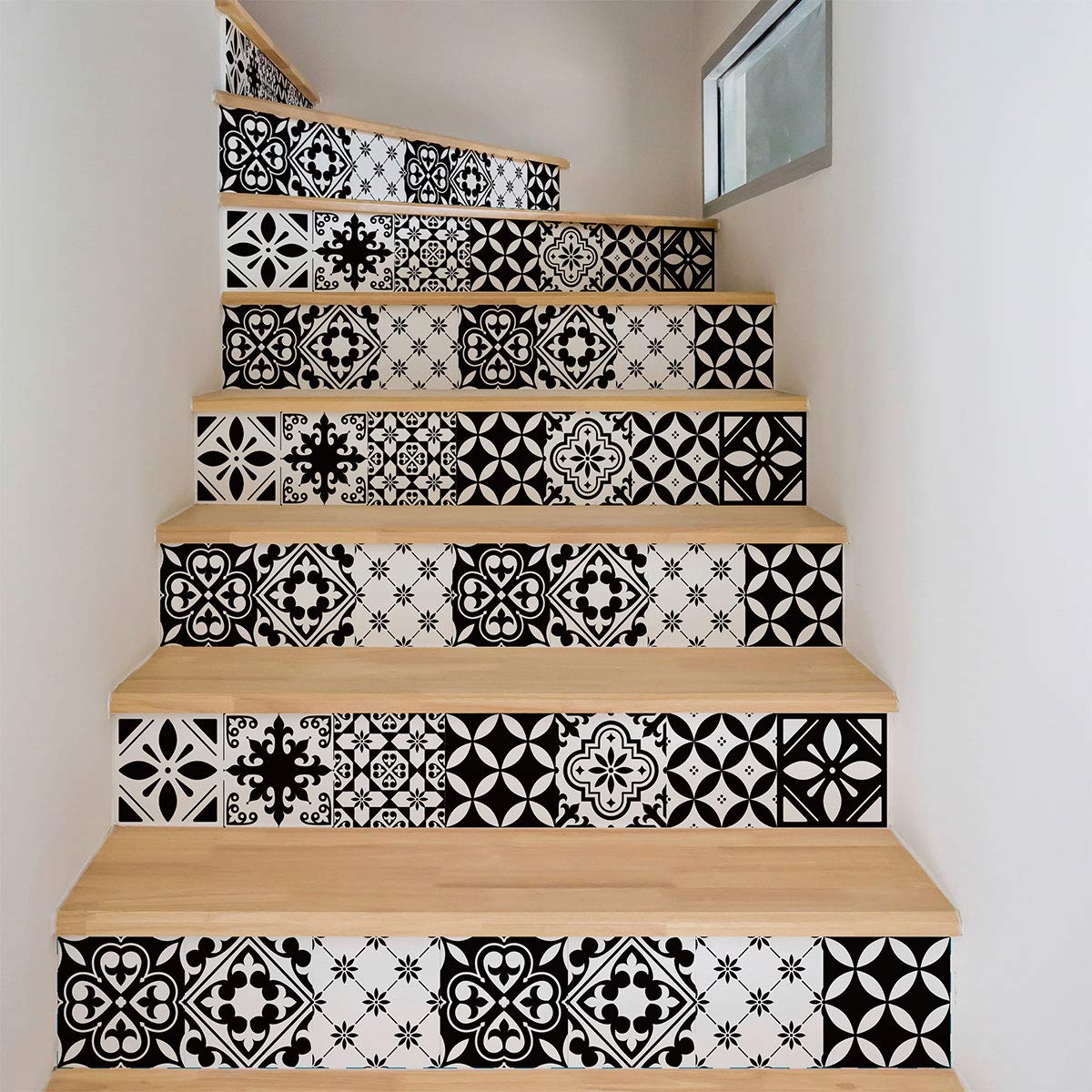 Azulejos Self-Adhesive Stair Sticker Tiles 15 x 105 cm 4 Strips