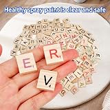 DALAETUS 300 Pcs Wooden Black Scrabble Letter Tiles for Crafts & Games view 3
