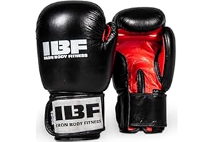 IBF IRON BODY FITNESS Fitness Pro Series Boxing Gloves, Cowhide Leather Glove, Great for Sparring, Training, Boxing, MMA, Mua