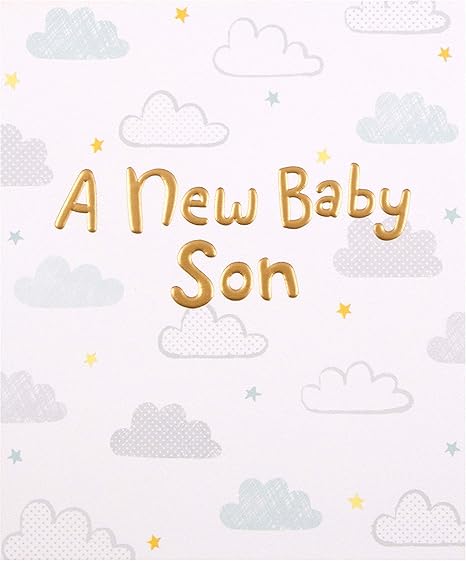 Biglietto Di Auguri Per Nascita Per Figlio E Figlio Design Contemporaneo Su Cartoncino Ruvido Con Lettere In Lamina Dorata Amazon It Cancelleria E Prodotti Per Ufficio