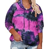 CARCOS Plus Size Hoodies for Women Long Sleeve Pullover Shirts Drawstring Tops XL-5XL