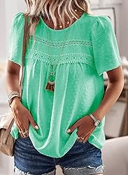 Falechay Plus Size Tops for Women Casual Summer Pom