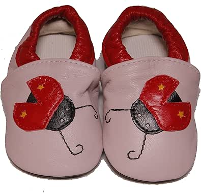 CONDA Baby Handmade Baby Moccasins Leather Soft Sole Slip on Baby Shoes for Boys and Girls 100%