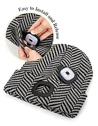 MELASA Unisex LED Beanie with Light, USB