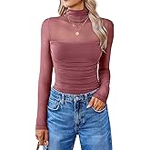 Avidlove Women Long Sleeve Bodysuit Turtle Neck Shapewear Body Suits Mesh One Piece Leotard Shirt Going Out Tops Fall Outfits