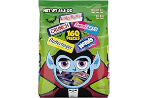 Butterfinger, CRUNCH Baby Ruth, Nerds, SweetTarts, Mini Size Assorted Candy, Bulk 160 Count Variety Pack, 44.8 oz