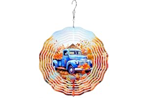 FROGGYDOG Autumn Harvest Truck Wind Spinner | Fall Vintage Truck Kinetic Wind Spinner | 8 inch Hanging Wind Spinner with Autumn Design | Fall Decoration for Indoor and Outdoor use | Lawn Ornament