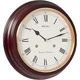 SEIKO QXH202BLH Alder Wood Wall Clock with Dual Quarter Hour Chimes, Brown, 12 Inch