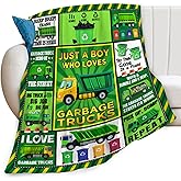Cryvera Just a Boy Who Loves Garbage Trucks Throw Blanket Gifts Stuff Decor Lightweight Fleece Plush Flannel for Lover 40"x50"