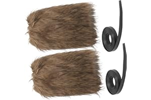 VALICLUD Unisex Viking Cosplay Leg Warmers Faux Fur Boot Covers with Elastic Straps Retro Medieval Arm Wraps
