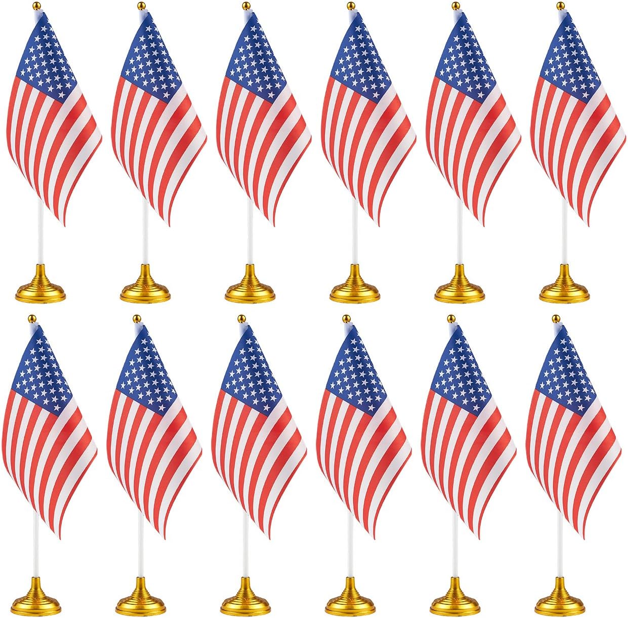 Amazon Com Juvale 12 Piece Us Flags American Flags Stand Usa