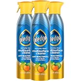 Pledge Antibacterial Multisurface Cleaner Spray, Fresh Citrus, 9.7 oz, 3 pk | Removes Dust, Fingerprints &amp; Smudges, Cleans, Shines and Deodorizes, Leaves a Brilliant Shine with No Visible Residue