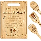 Vesici Godfather Proposal Gifts, Godfather Gifts from Godchild Goddaughter Godson Bamboo Cutting Boards Soup Spoon Spatula for Kitchen Father's Day, Birthday