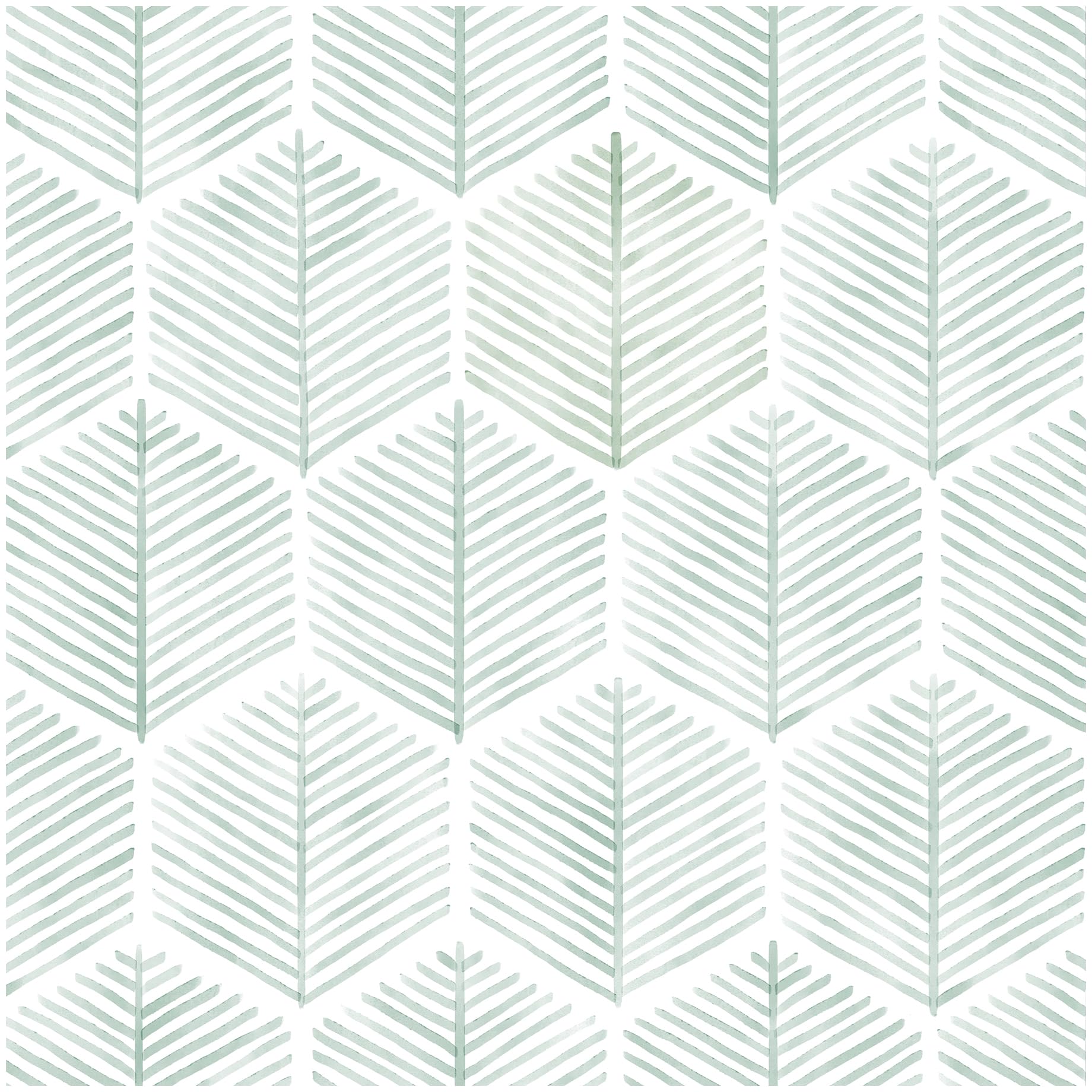 Photo 1 of Modern Peel and Stick Wallpaper 17.3''×78.8'' Geometric Wallpaper Boho Contact Paper Green and White Self-Adhesive Wall Paper Removable Decorative Wallpapers for Bedroom Bathroom Cabinets Decor Vinyl
