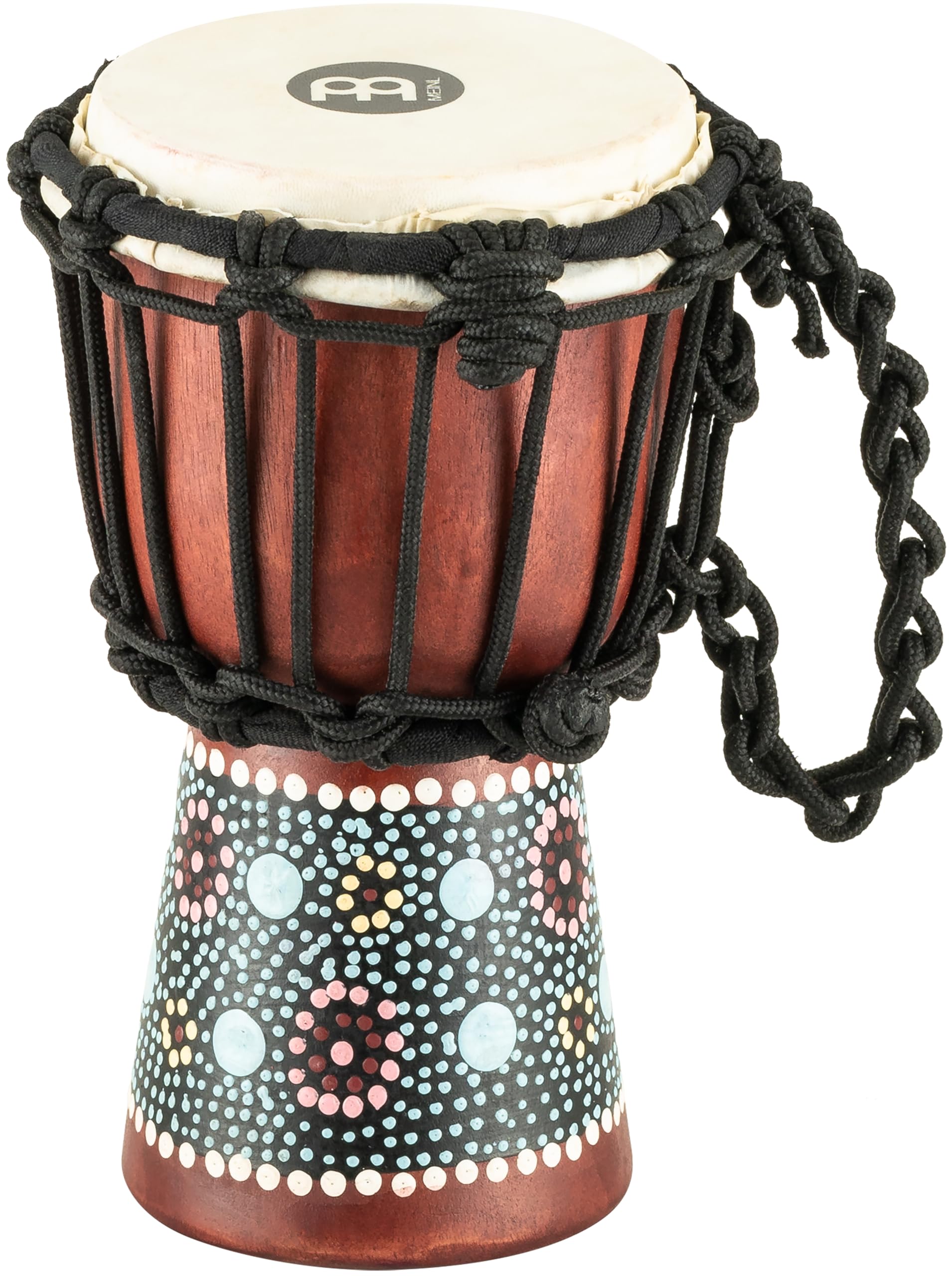 Meinl Percussion African Mini Djembe - Extra Small Handdrum - With Goat Head - Diameter 4,5 Inches - Mahogany, Multicoloured (HDJ8-XXS)