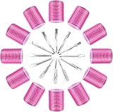 Thrilez 24 Pcs Hair Rollers Set 12 Rollers 12 Clips 48mm Salon Curlers