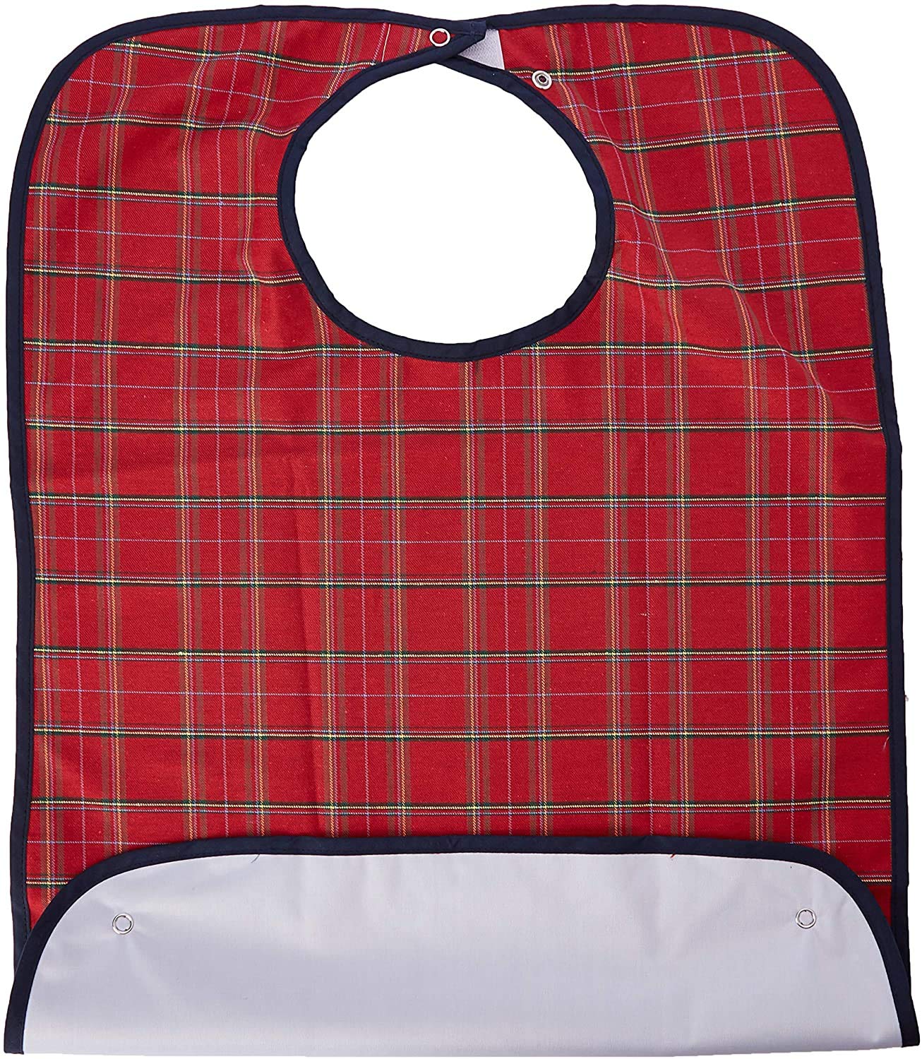Homecraft Everyday Bib, Waterproof Adult Bib, Clothing Protector from Spills and Stains, Mealtime Bib Protector, Dinning Aid Apron, Washable, Large, Red, (Eligible for VAT relief in the UK)