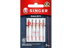 SINGER Stretch Sewing Machine Needles, Size 80/12-5 Count