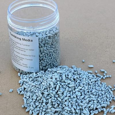 GANGOU 1/8" Ceramic Tumbling Media Fast Cut Deburr 2 LBS Vibrating Tumbler