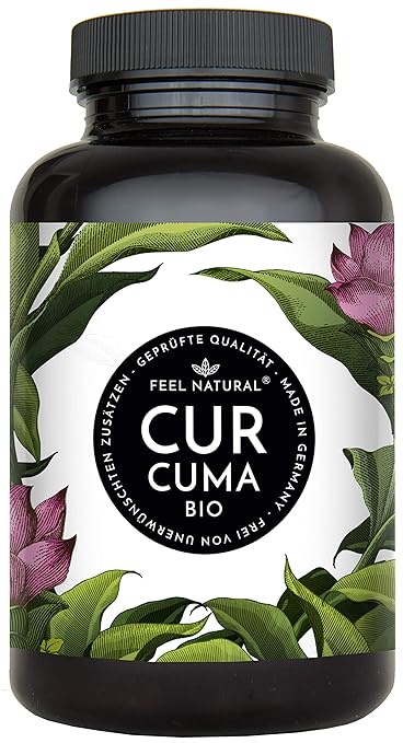 Bio Curcuma (Kurkuma) Kapseln - 240 Stück - 4500mg Bio Curcuma und schwarzer Pfeffer je Tagesdosis - Laborgeprüft. Ohne Magne