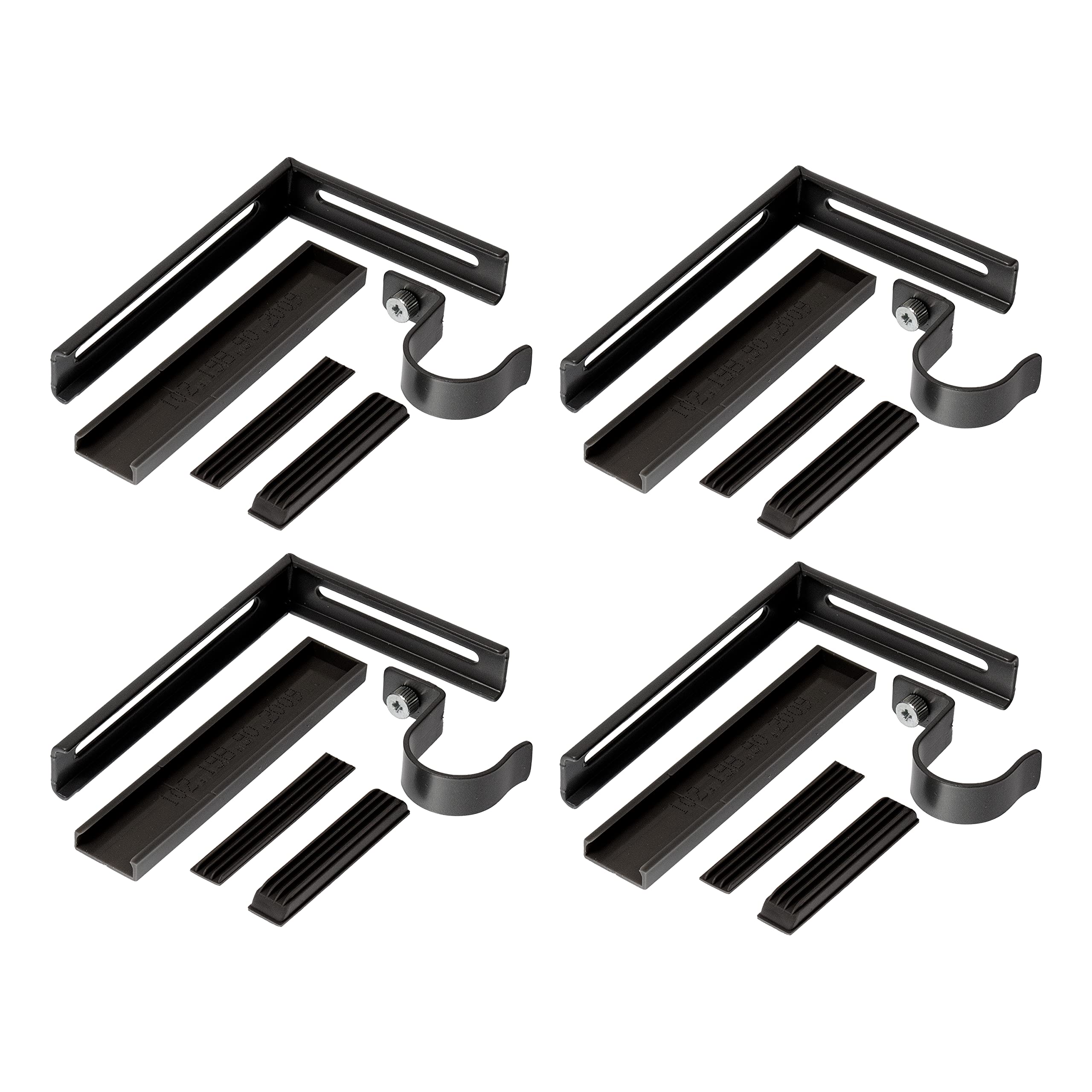 Ikea BETYDLIG Black Wall/Ceiling Brackets for Curtain Poles, 10 kg Capacity, Fits RACKA/HUGAD, Steel, 602.172.28 - Set of 4