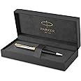 Parker Sonnet Ballpoint Pen | Premium Metal and Black Gloss Finish with Gold Trim | Medium Point with Black Ink Refill | Gift Box