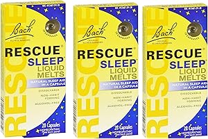 Bach Rescue Sleep Liquid Melts, Dissolvable Capsules 28 ea ( Pack of 3 )