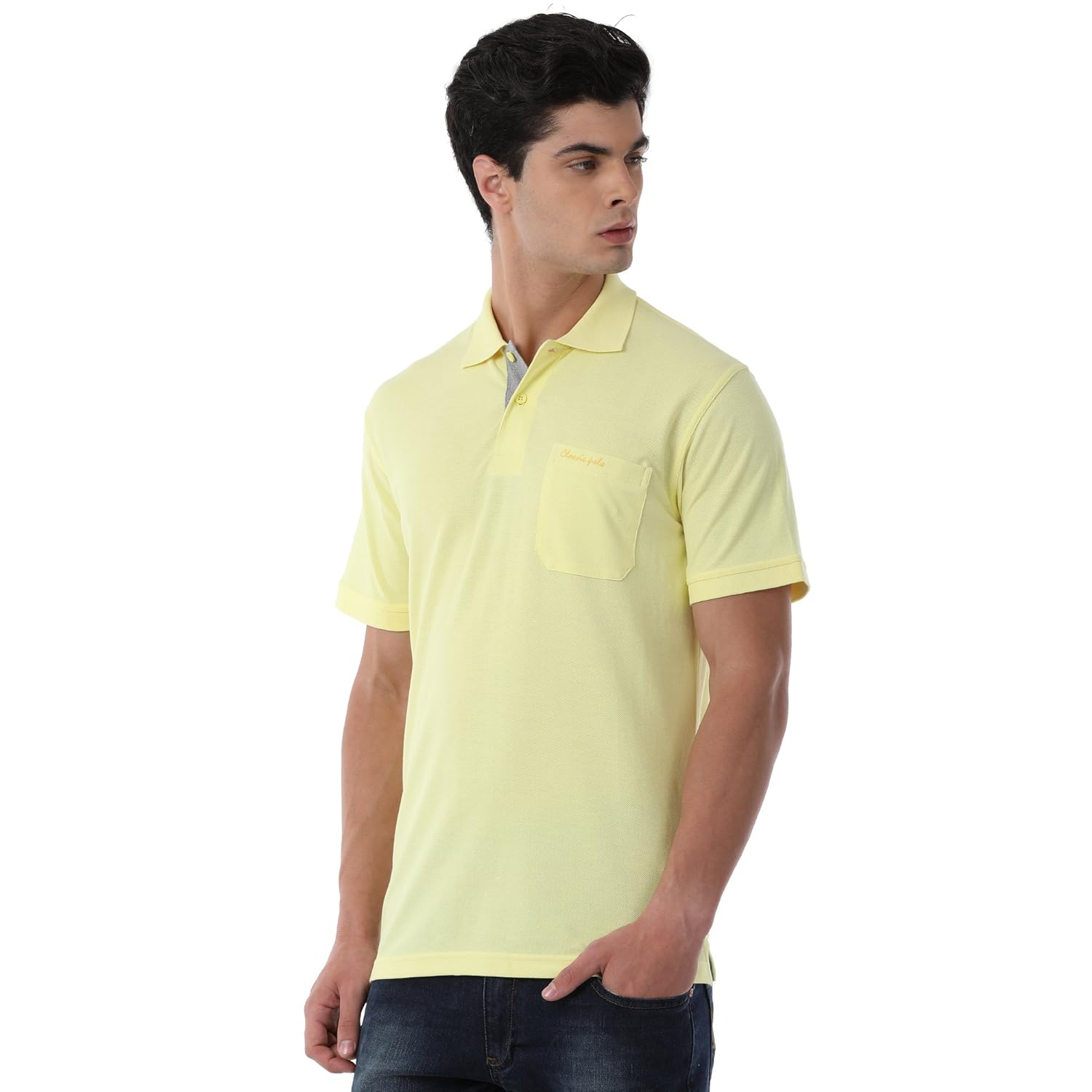 classic polo yellow t-shirt for men