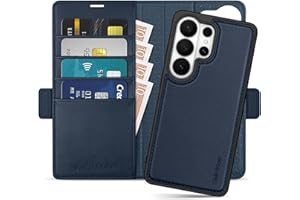 SHIELDON Detachable Wallet Case for Galaxy S26 Ultra 6.9-inch, Genuine Leather, Magnetic, RFID Blocking Card Slot, Kickstand,