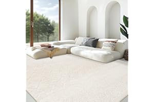 AOYAOMI Area Rug Living Room - Large Soft Boho Geometric, Non-Slip Foldable Washable, Non-Shedding Modern Indoor Floor Carpet for Living, Bedroom, Office, Dining Room (Modern Beige, 8'x10'")