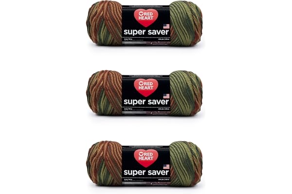 Red Heart Super Saver Fall, 3 Pack of 5oz/142g-Acrylic-#4 Medium-236 Yards, Knitting/Crochet