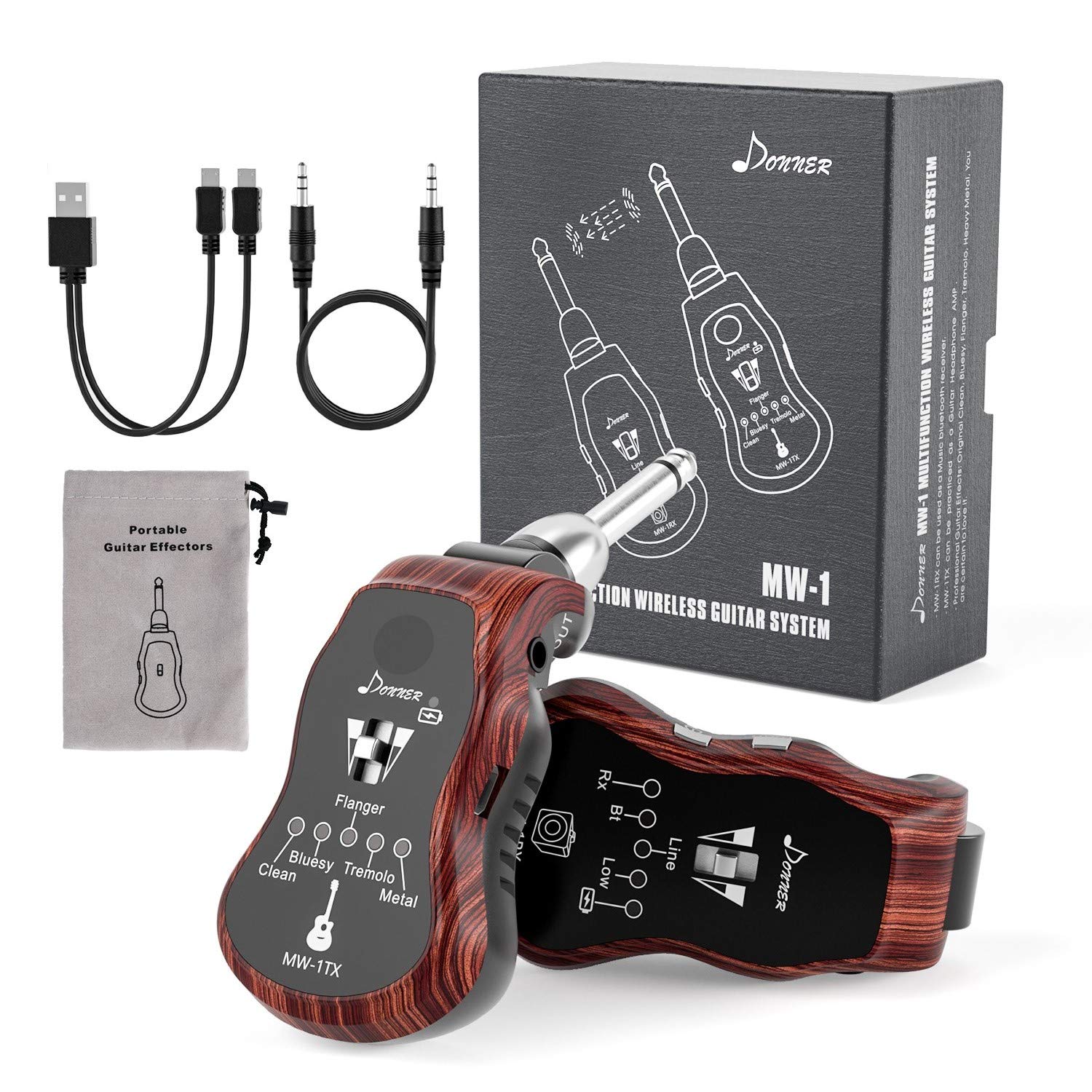 Donner MW1 Rechargeable UHF Wireless Guitar System with