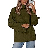 KIRUNDO Fall Sweaters for Women 2025 Turtleneck Ribbed Long Sleeve Casual Loose Knit Pullover Tops Fashion Winter Clothes