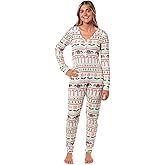 INTIMO Friends TV Show Ugly Christmas Sweater Womens Pajamas One Piece Footless Sleeper