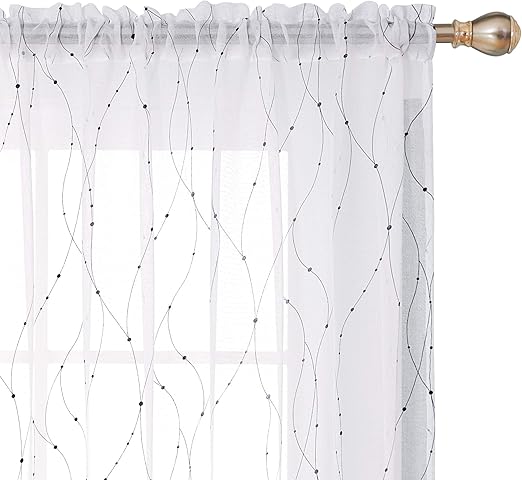 Amazon Com Deconovo Sheer Curtains White 84 Transparent Curtains