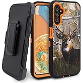 Jackpot Wireless Case with Belt-Clip Holster for Galaxy A14 5G Drop Full Body Rugged Shock Dust Proof Phone Cover with Built in Screen for Samsung A14 5G (Deer)