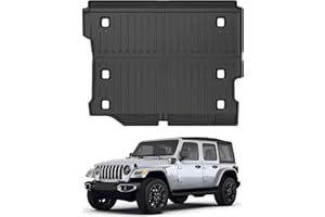 CARESA Cargo Liner for Jeep Wrangler JL Accessories, All-Weather TPE Trunk Mat fit Wrangler JLU 4 Door 2018-2024 Without Factory Subwoofer(NOT fit 2 Door and 4XE/JK)