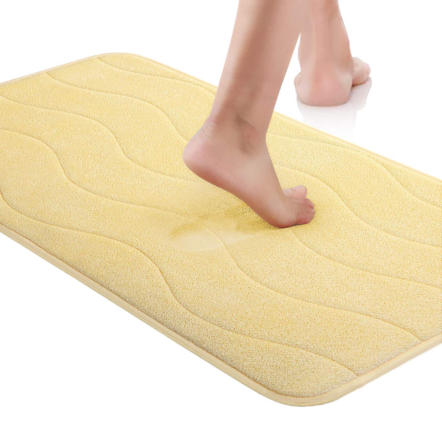 VEEYOO Memory Foam Bathmat for Bathroom Rugs AntiSlip Bathtub Mats Soft Absorbent Machine